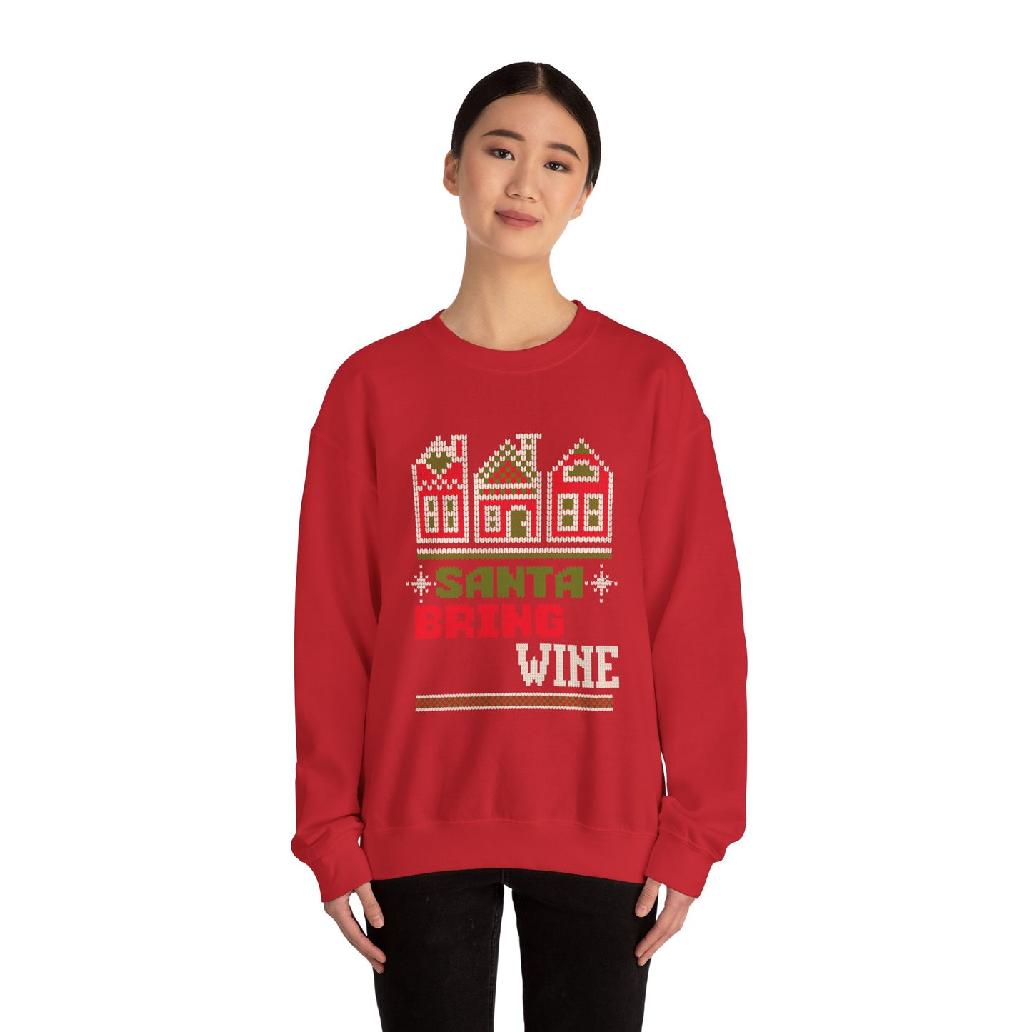 'Santa Bring Wine' Festive Holiday Crewneck
