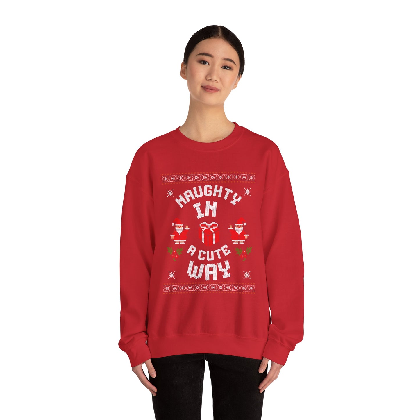 "Naughty (In A Cute Way)" Christmas Ugly Sweater Design