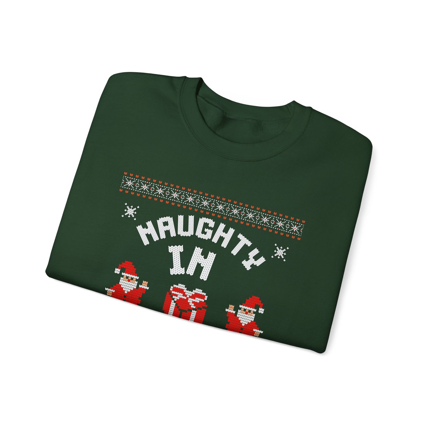 "Naughty (In A Cute Way)" Christmas Ugly Sweater Design