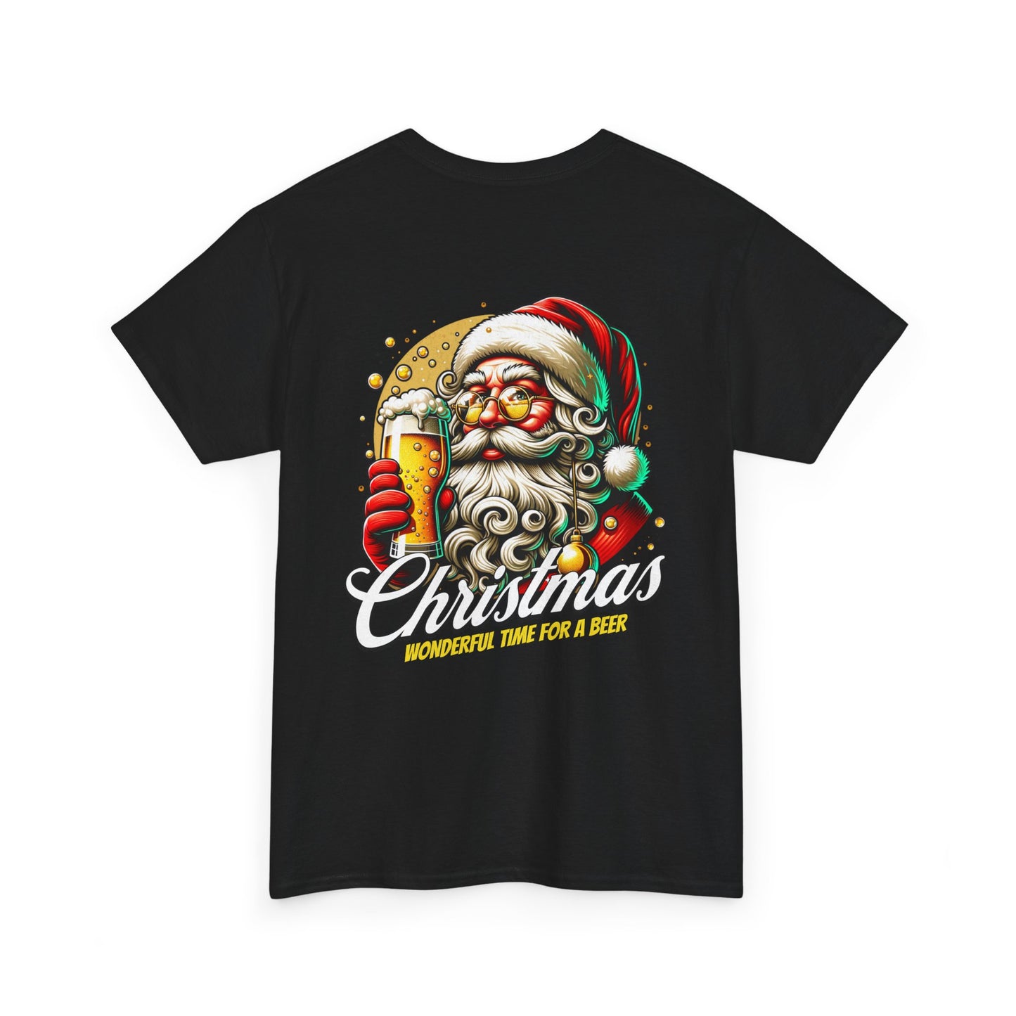 Christmas Beer T-Shirt — "Christmas: Wonderful Time for a Beer" Holiday Tee