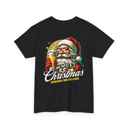 Christmas Beer T-Shirt — "Christmas: Wonderful Time for a Beer" Holiday Tee