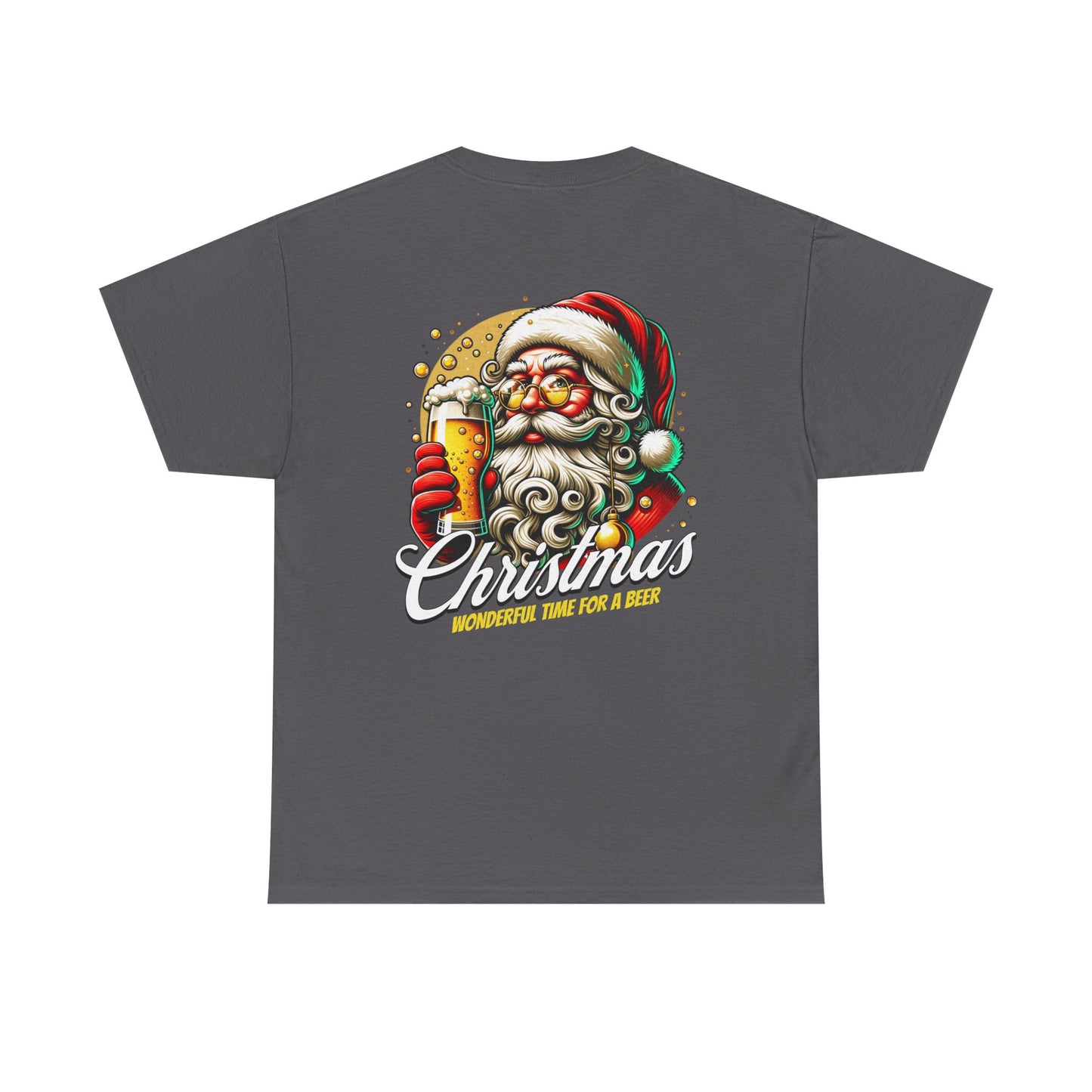 Christmas Beer T-Shirt — "Christmas: Wonderful Time for a Beer" Holiday Tee