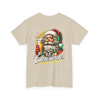 Christmas Beer T-Shirt — "Christmas: Wonderful Time for a Beer" Holiday Tee