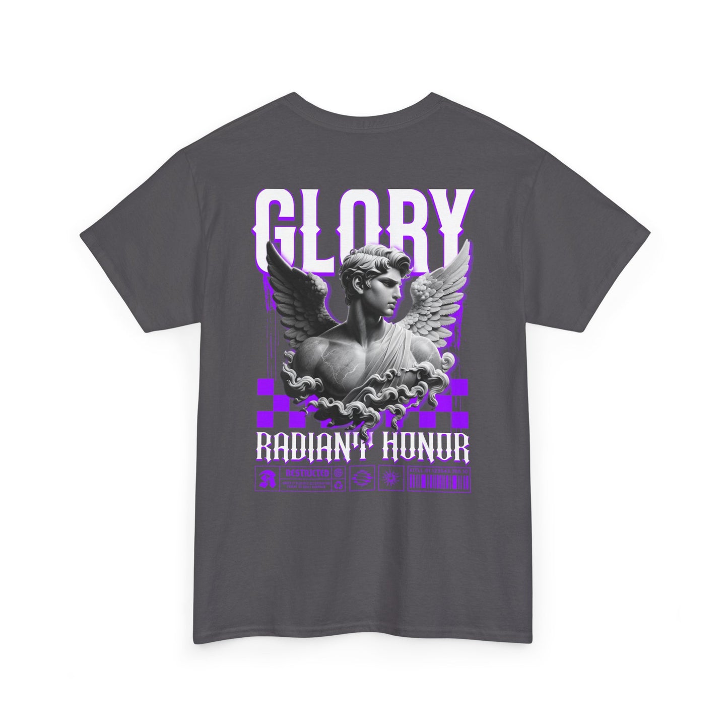 Glory Radiant Honor Tee — Angel Statue Retro Vaporwave Graphic T-Shirt