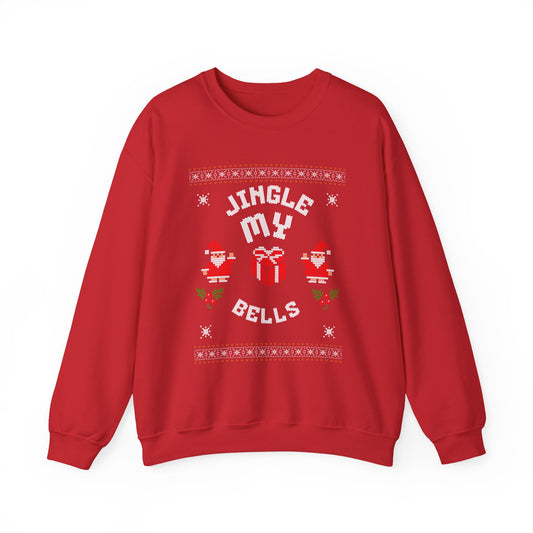 Christmas Sweatshirt - "Jingle My Bells" Funny Santa Ugly Holiday Crewneck