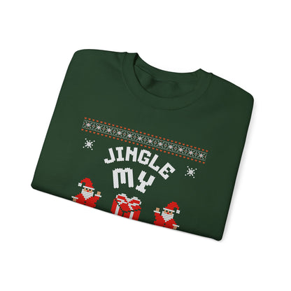 Christmas Sweatshirt - "Jingle My Bells" Funny Santa Ugly Holiday Crewneck