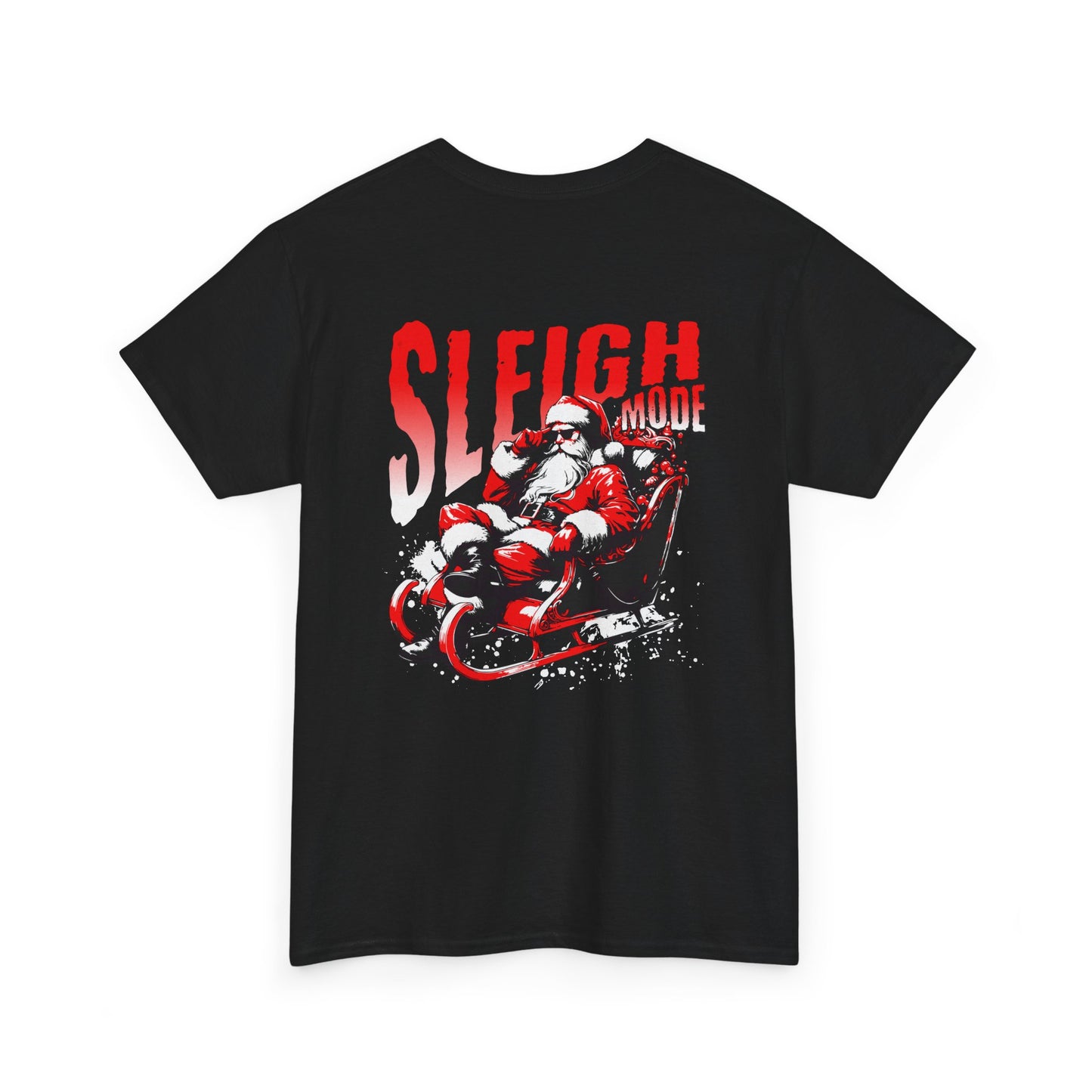 Sleigh Mode T-Shirt — Santa on Motorcycle Christmas Tee