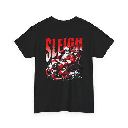 Sleigh Mode T-Shirt — Santa on Motorcycle Christmas Tee