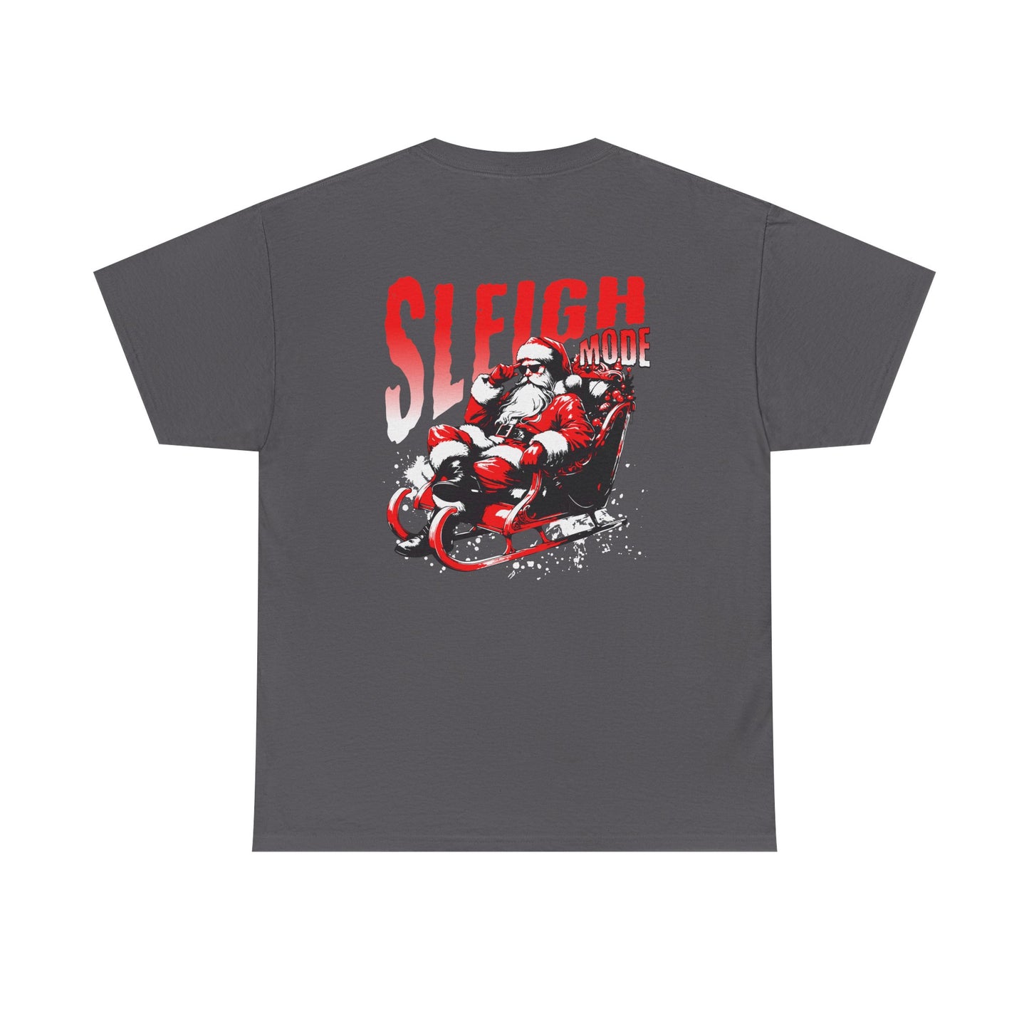 Sleigh Mode T-Shirt — Santa on Motorcycle Christmas Tee