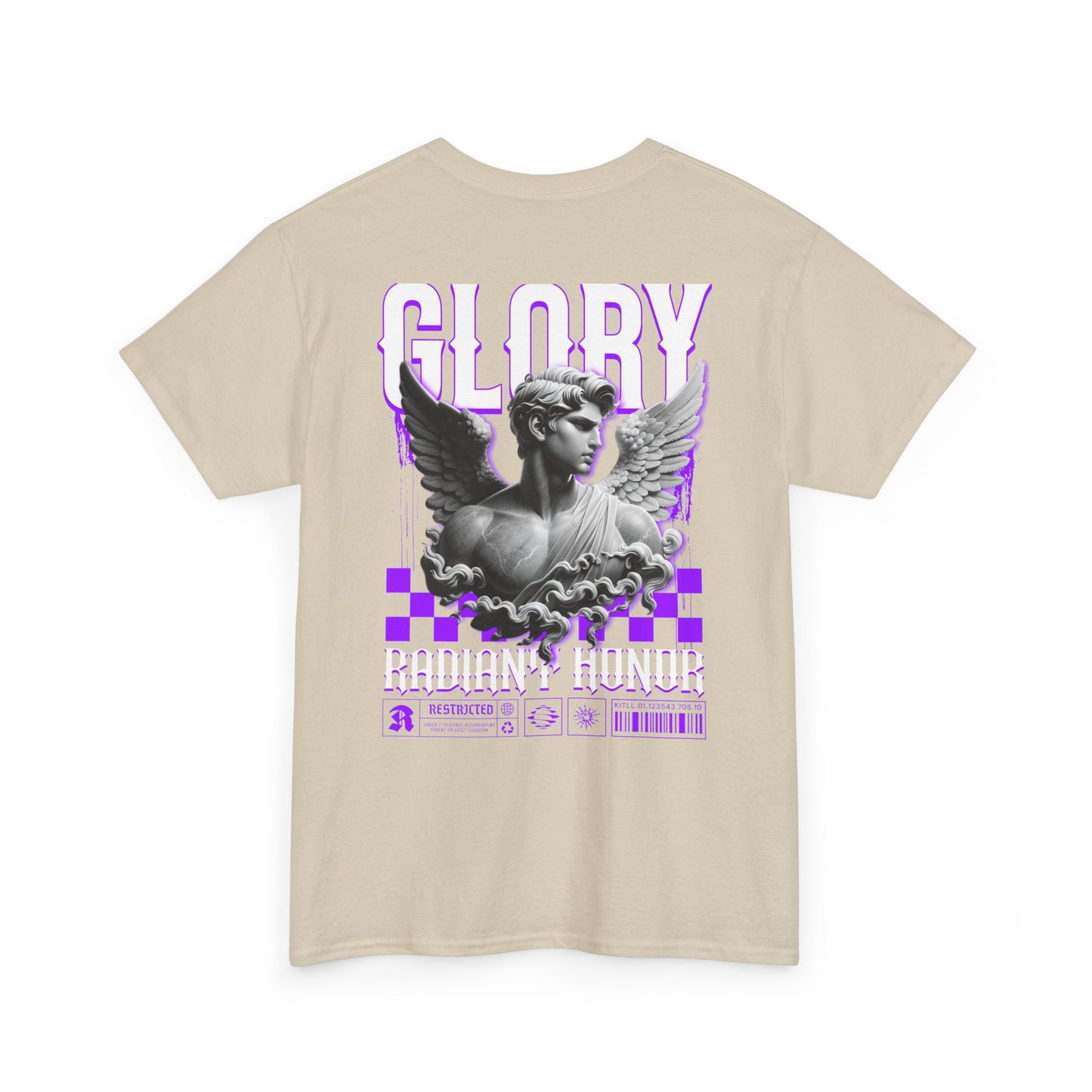 Glory Radiant Honor Tee — Angel Statue Retro Vaporwave Graphic T-Shirt