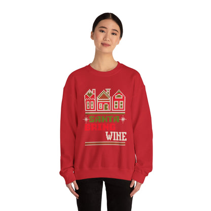 'Santa Bring Wine' Festive Holiday Crewneck