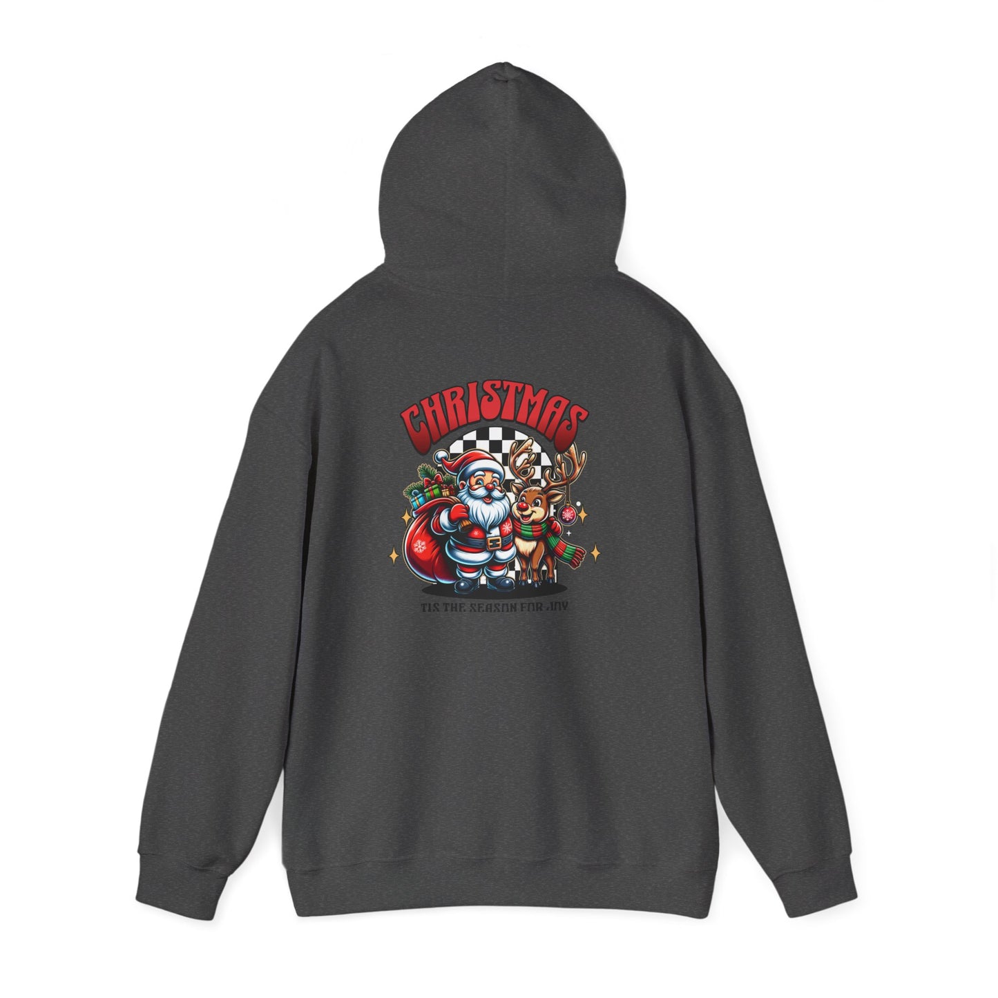 Christmas Racing Santa Hoodie - Festive Santa, Reindeer & Gifts Holiday Pullover