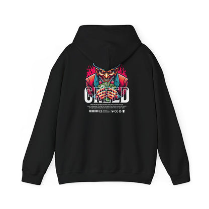 Hoodie — 'Greed' Graphic Back with Wild Heart Chest Logo
