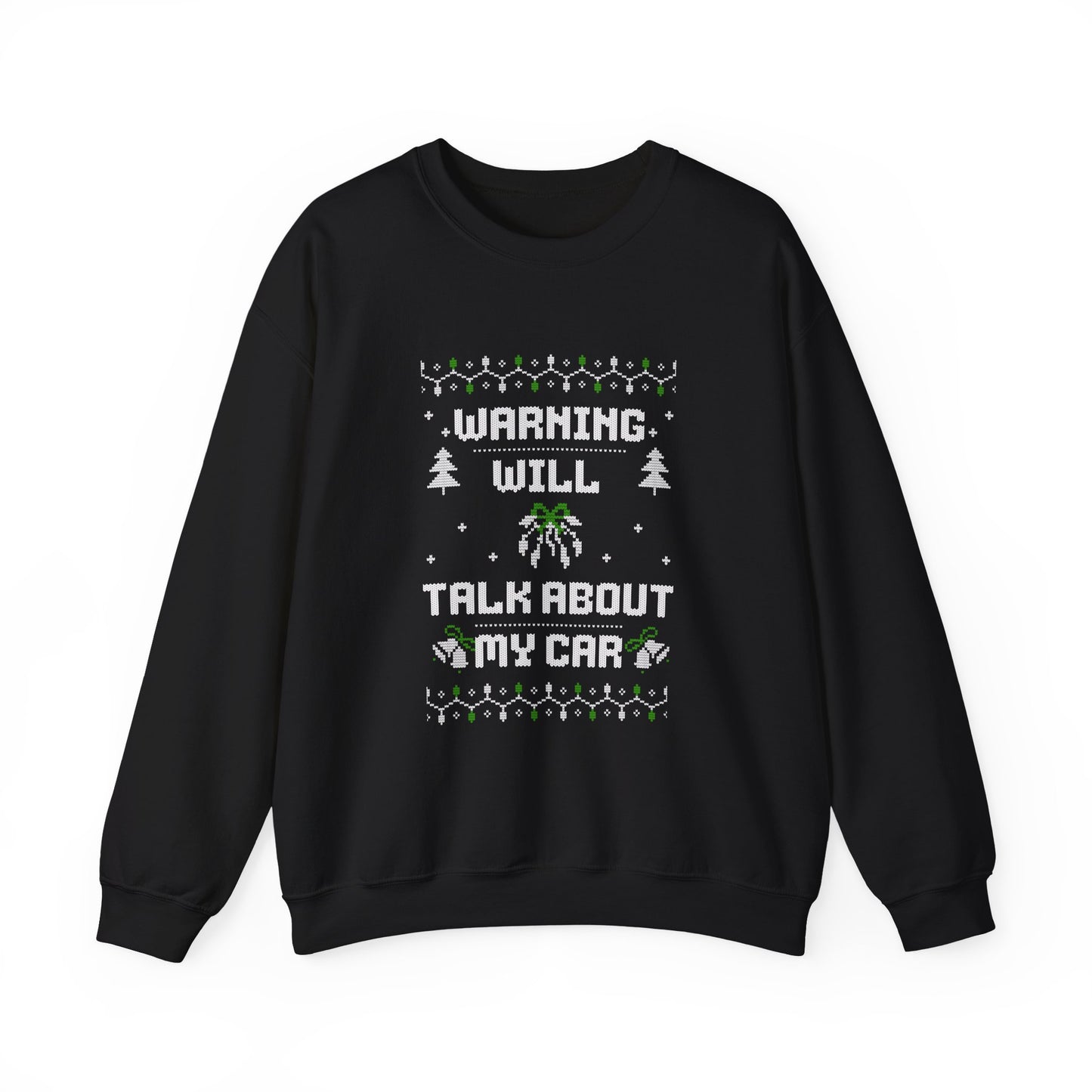 "Warning: Will Talk About My Car" Ugly Christmas Sweater