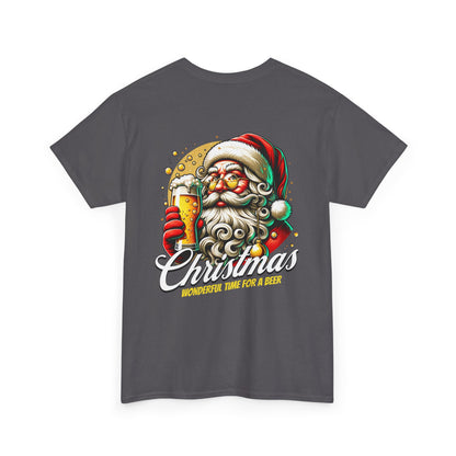 Christmas Beer T-Shirt — "Christmas: Wonderful Time for a Beer" Holiday Tee