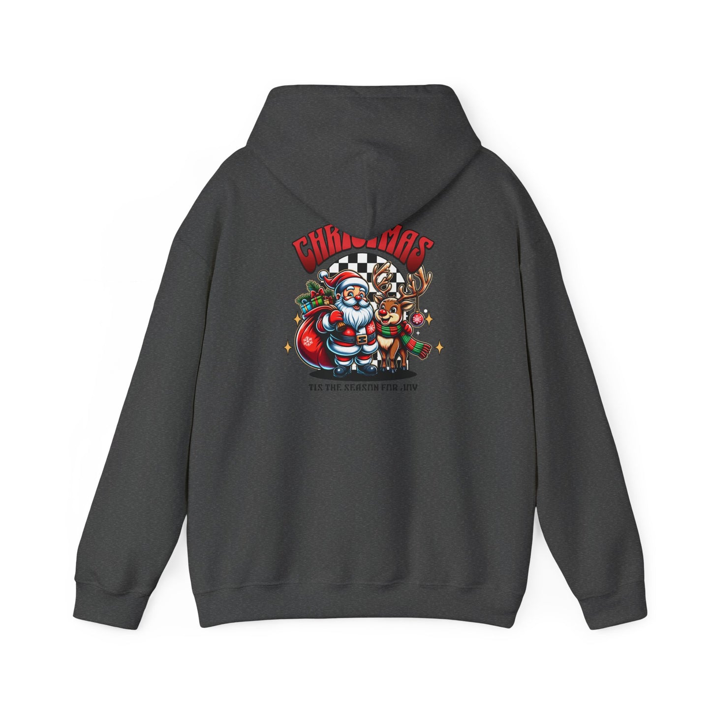 Christmas Racing Santa Hoodie - Festive Santa, Reindeer & Gifts Holiday Pullover