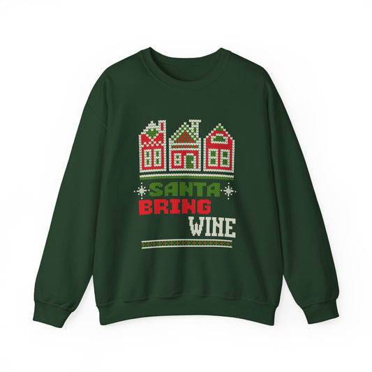 'Santa Bring Wine' Festive Holiday Crewneck