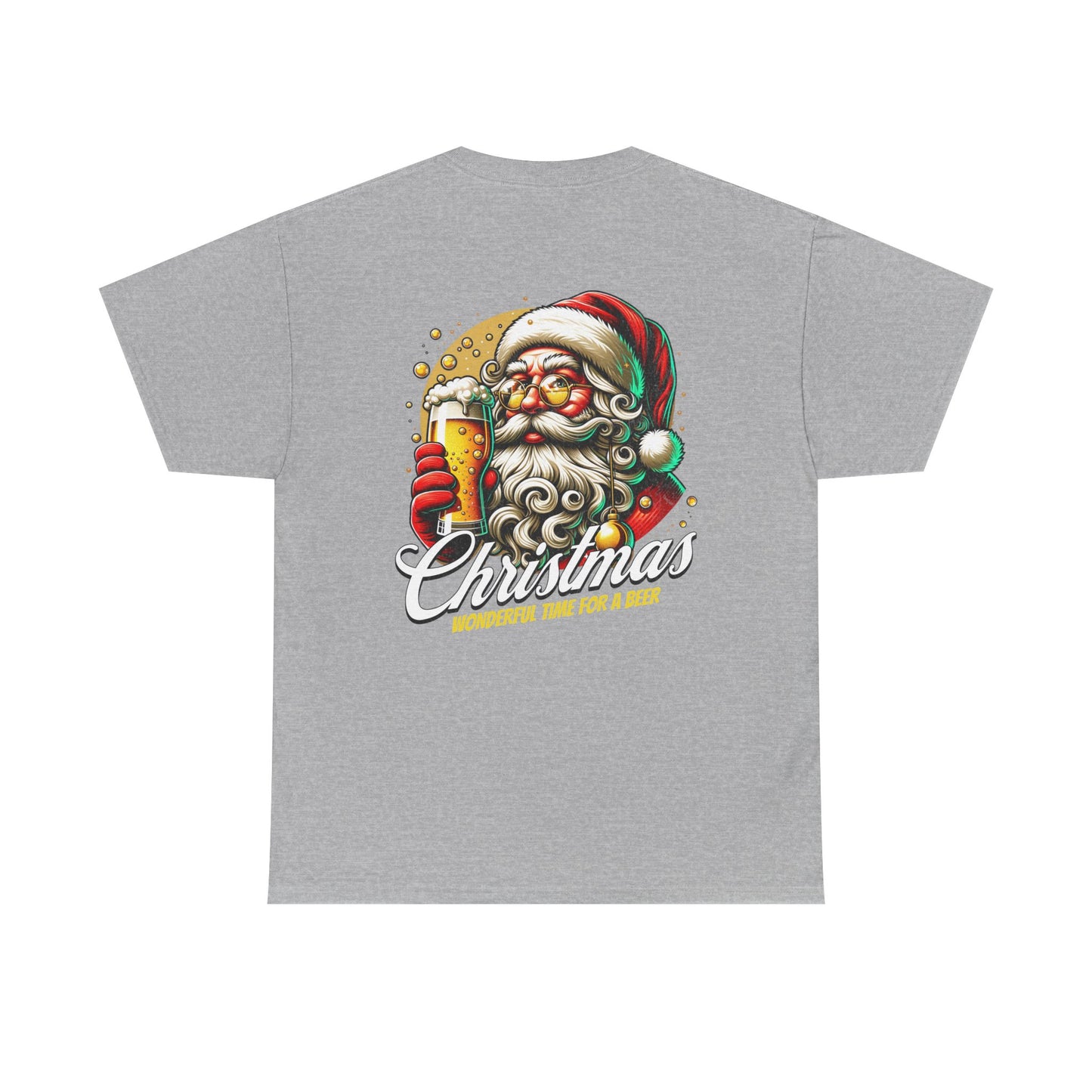 Christmas Beer T-Shirt — "Christmas: Wonderful Time for a Beer" Holiday Tee