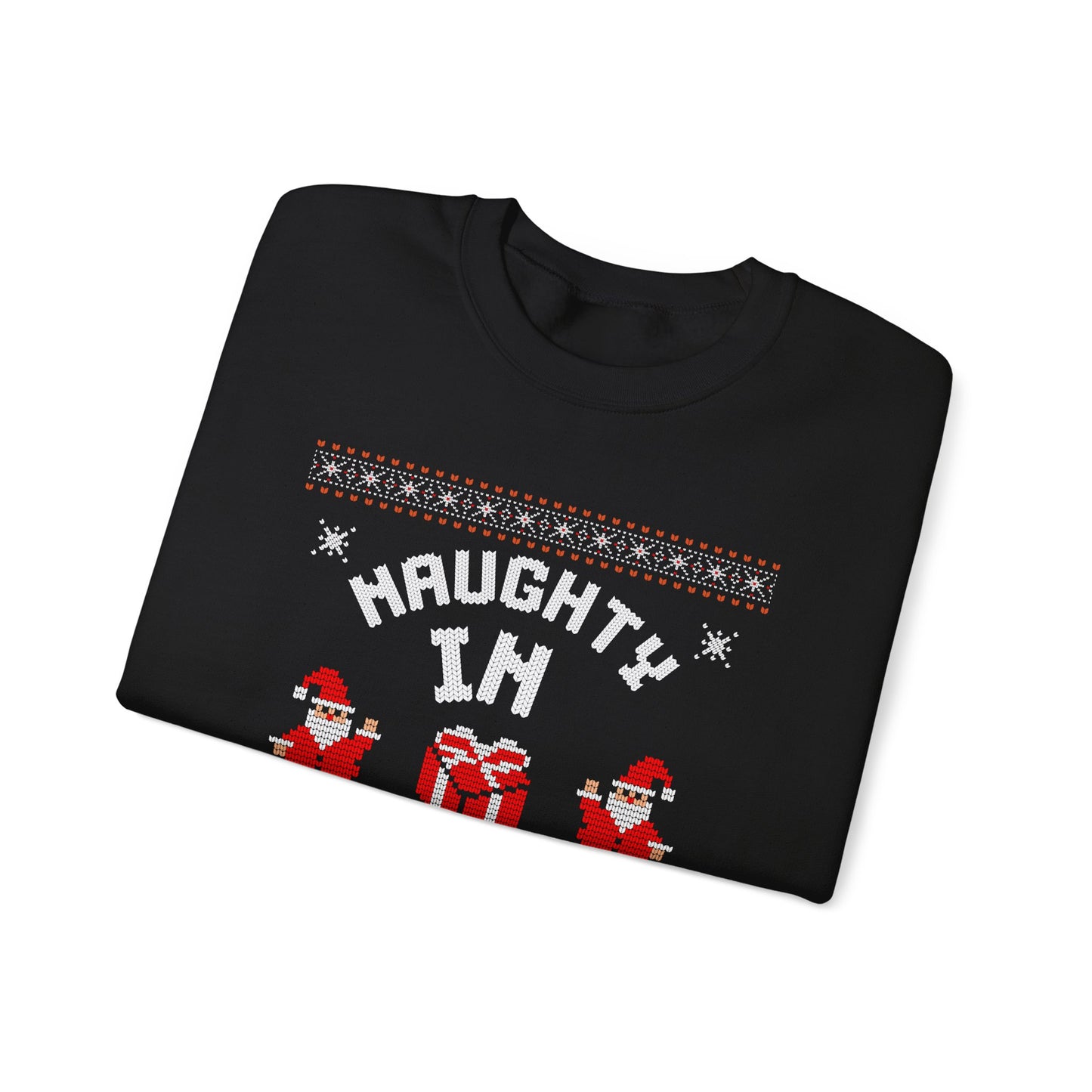 "Naughty (In A Cute Way)" Christmas Ugly Sweater Design