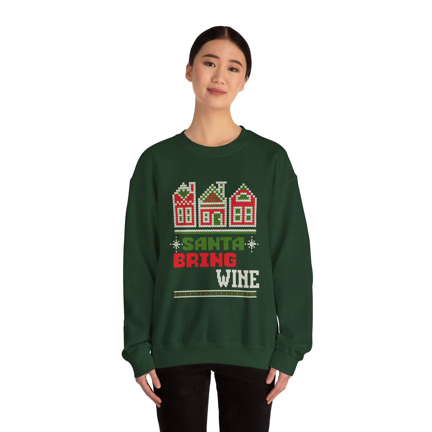 'Santa Bring Wine' Festive Holiday Crewneck