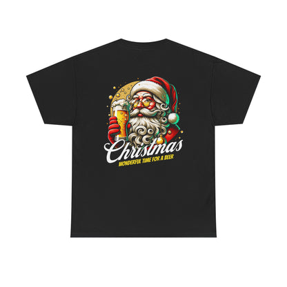 Christmas Beer T-Shirt — "Christmas: Wonderful Time for a Beer" Holiday Tee