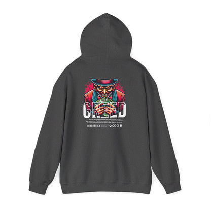 Hoodie — 'Greed' Graphic Back with Wild Heart Chest Logo