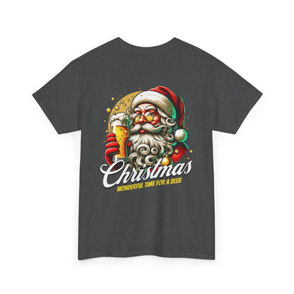 Christmas Beer T-Shirt — "Christmas: Wonderful Time for a Beer" Holiday Tee