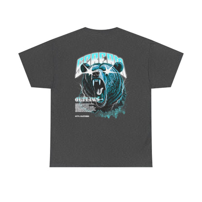 Graphic Tee — Retro Neon Roaring Bear "Screamo" Back Print