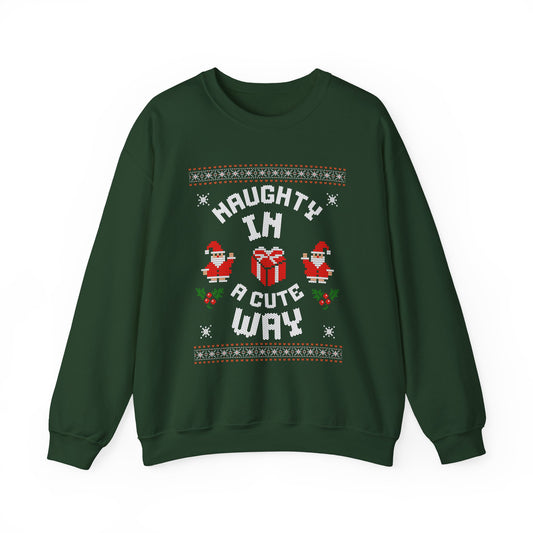 "Naughty (In A Cute Way)" Christmas Ugly Sweater Design