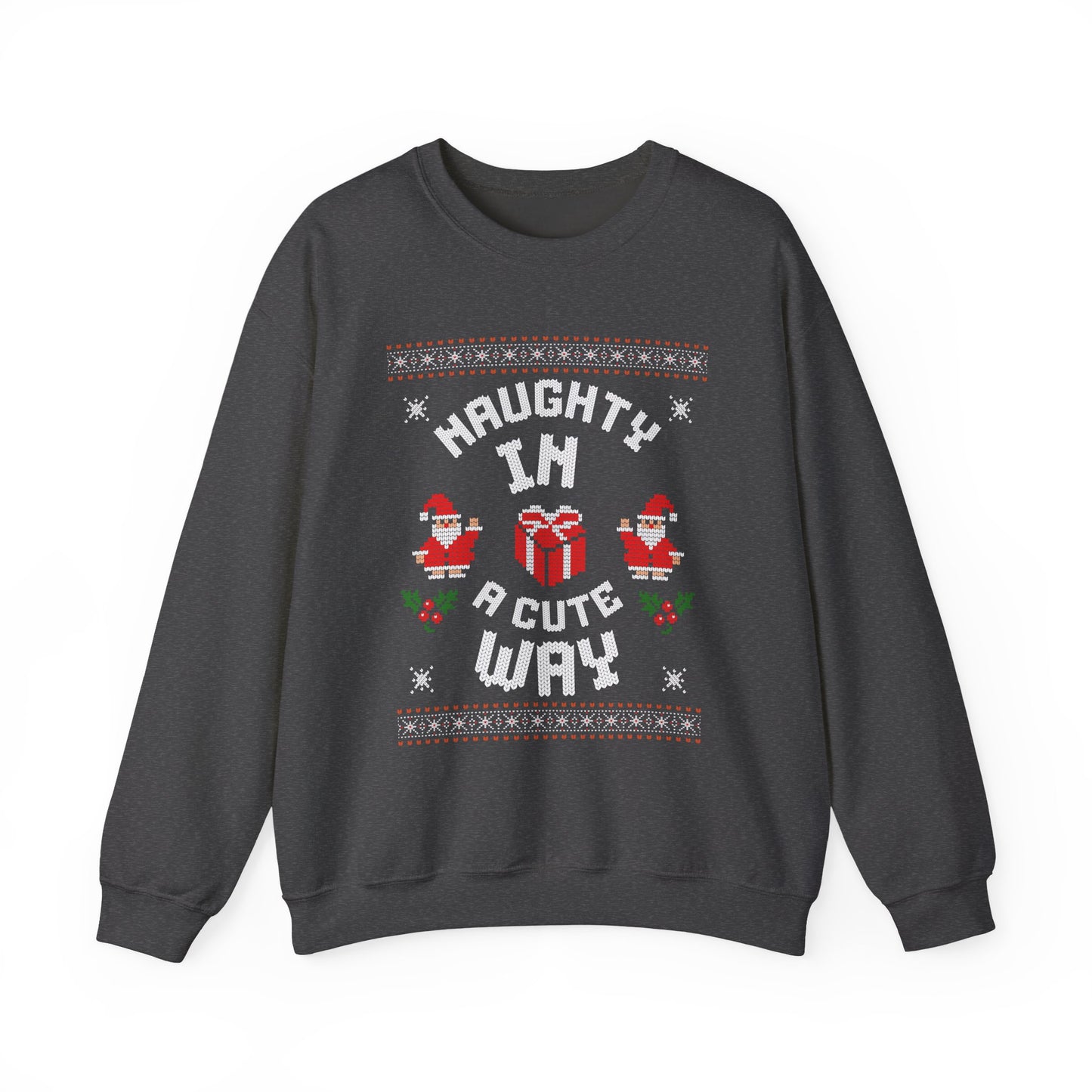 "Naughty (In A Cute Way)" Christmas Ugly Sweater Design