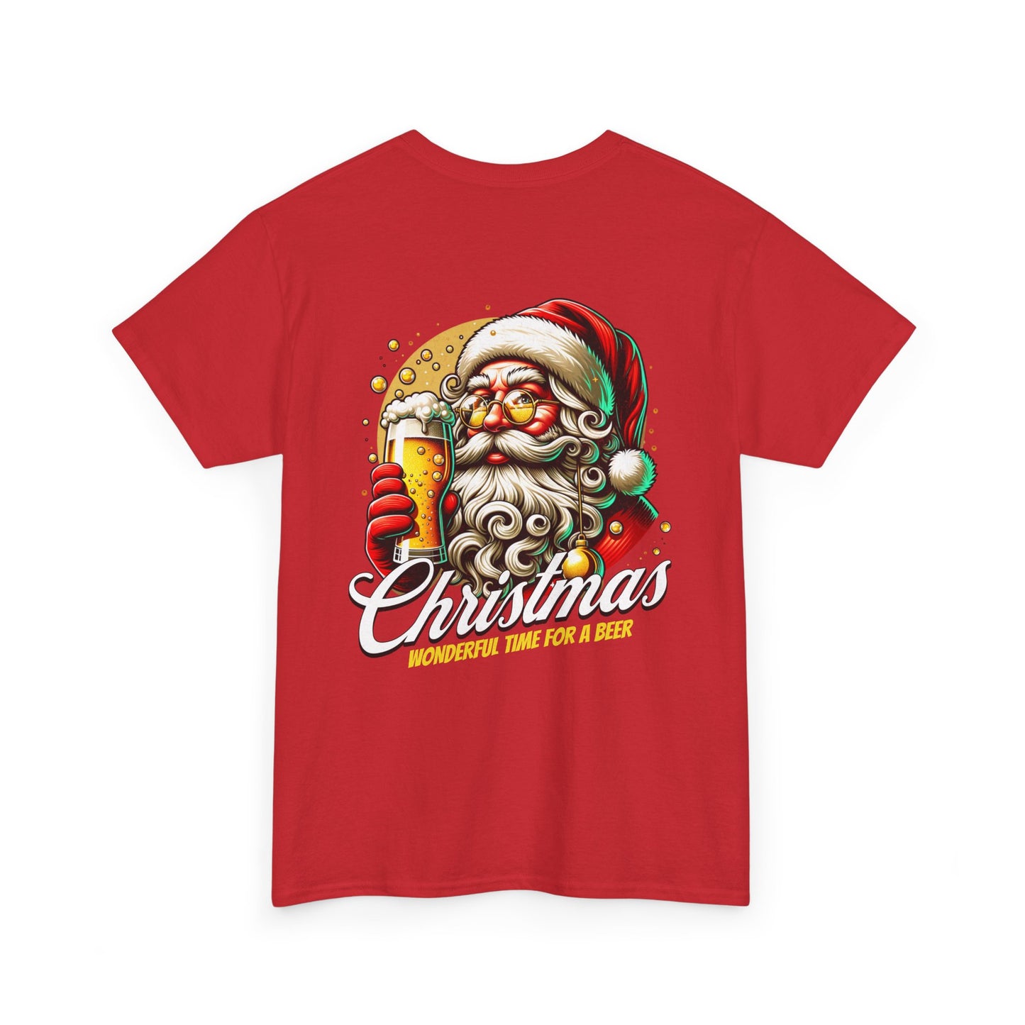 Christmas Beer T-Shirt — "Christmas: Wonderful Time for a Beer" Holiday Tee