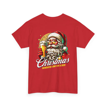 Christmas Beer T-Shirt — "Christmas: Wonderful Time for a Beer" Holiday Tee
