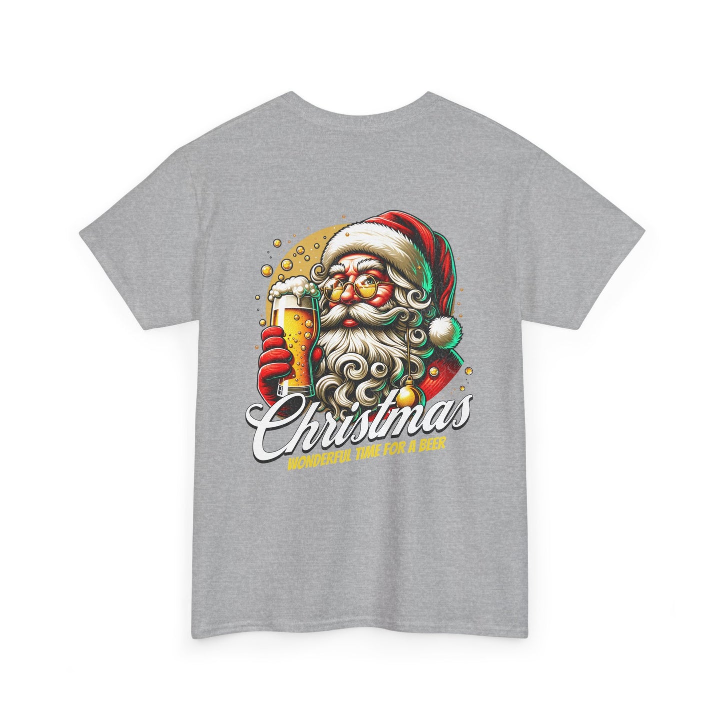 Christmas Beer T-Shirt — "Christmas: Wonderful Time for a Beer" Holiday Tee