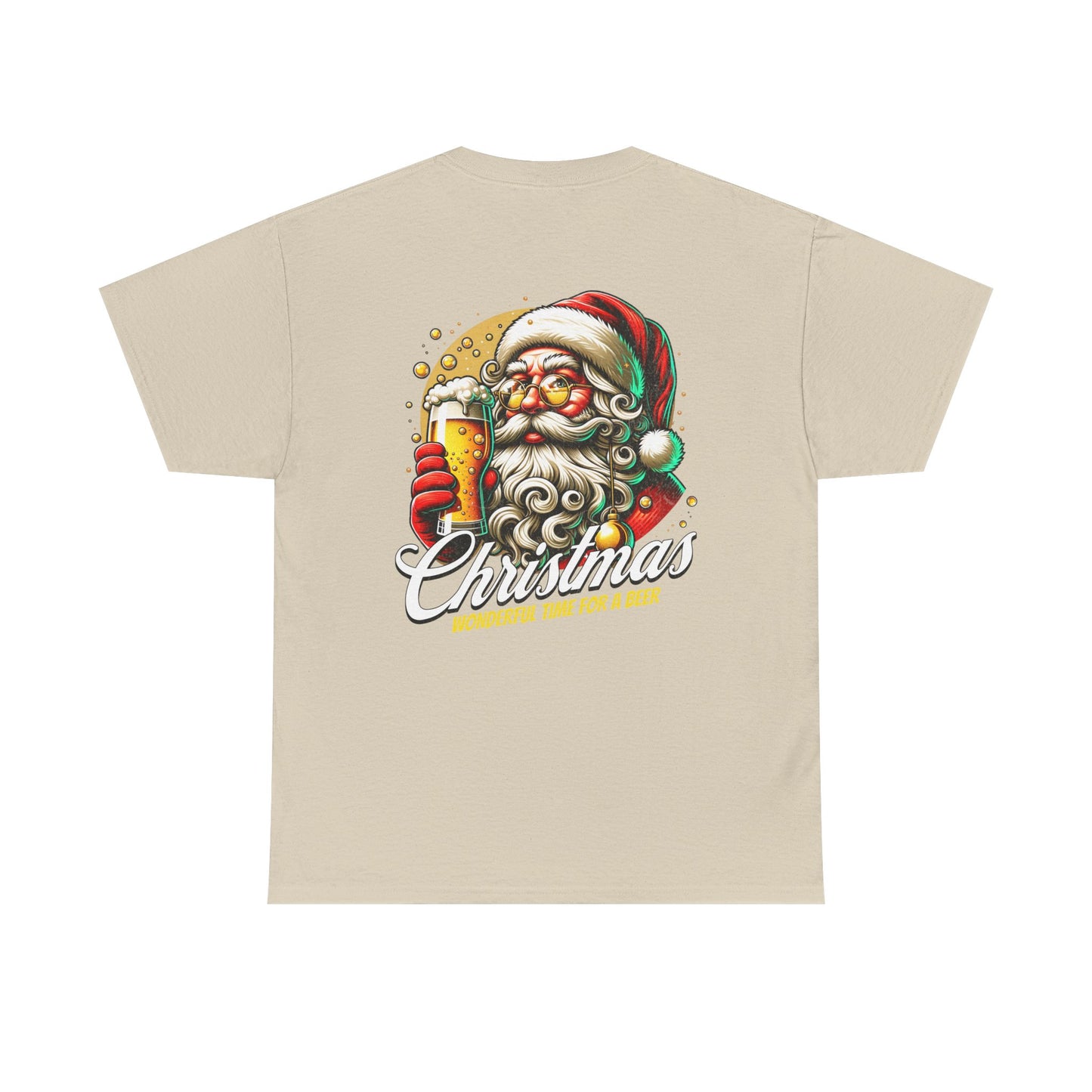 Christmas Beer T-Shirt — "Christmas: Wonderful Time for a Beer" Holiday Tee