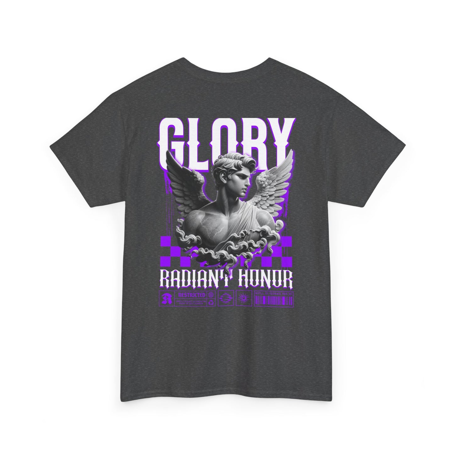 Glory Radiant Honor Tee — Angel Statue Retro Vaporwave Graphic T-Shirt