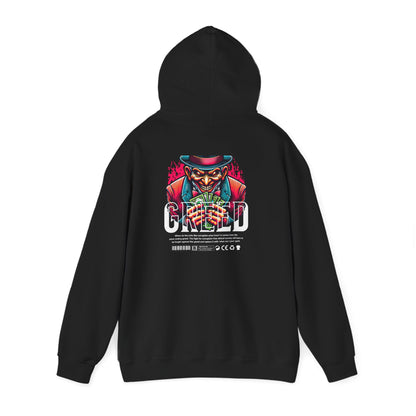 Hoodie — 'Greed' Graphic Back with Wild Heart Chest Logo