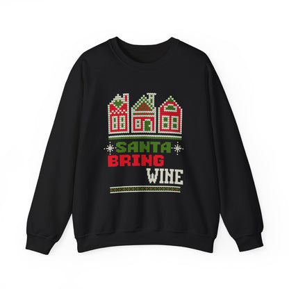 'Santa Bring Wine' Festive Holiday Crewneck