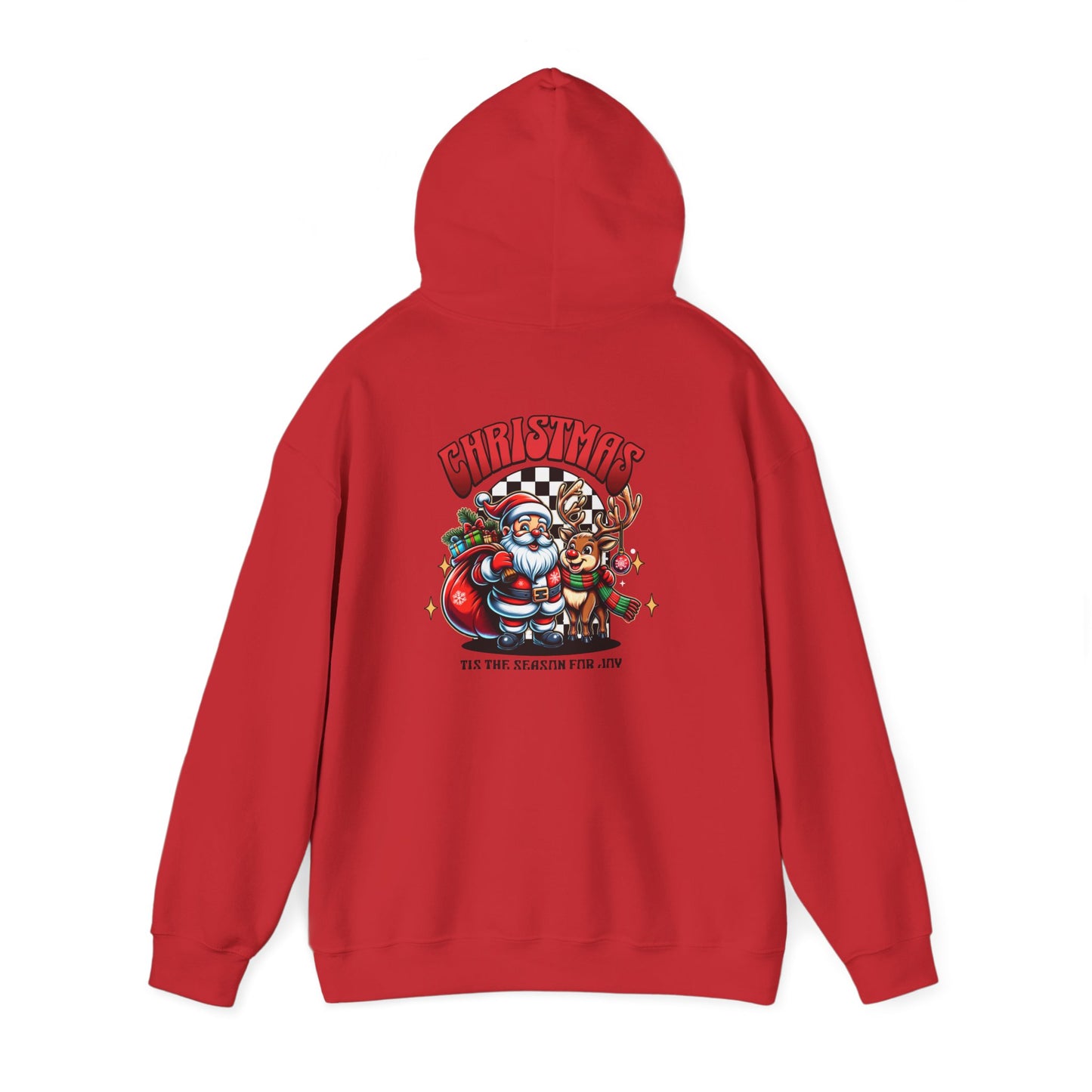 Christmas Racing Santa Hoodie - Festive Santa, Reindeer & Gifts Holiday Pullover