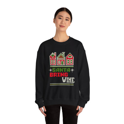 'Santa Bring Wine' Festive Holiday Crewneck