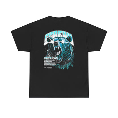 Graphic Tee — Retro Neon Roaring Bear "Screamo" Back Print